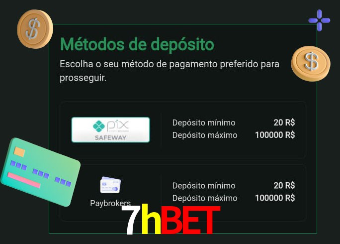 O cassino 7hbet oferece uma grande variedade de métodos de pagamento